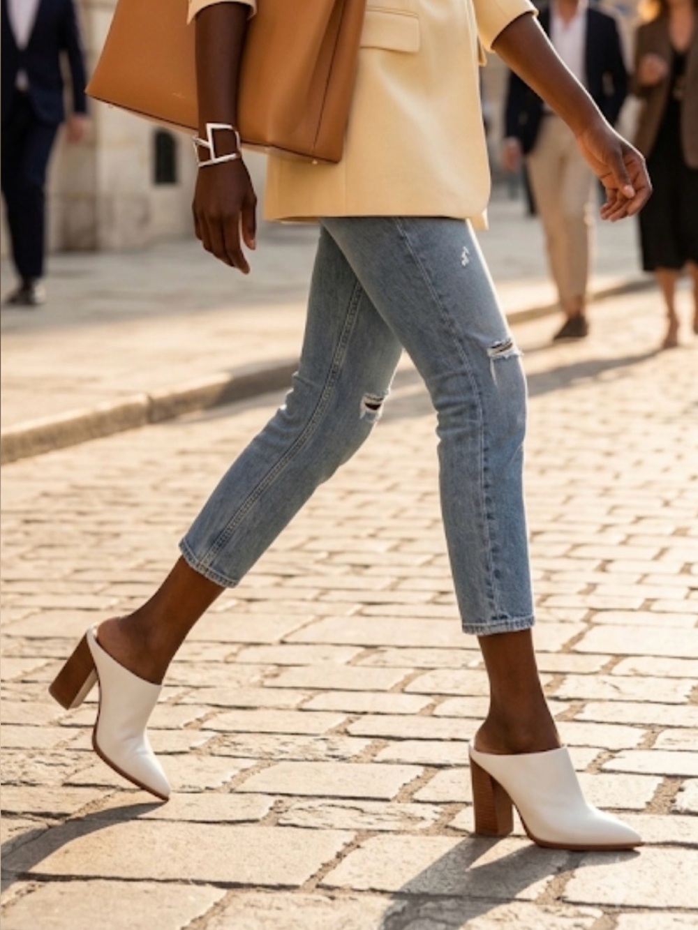 Michael Kors Collection White Leather Mules 6.5